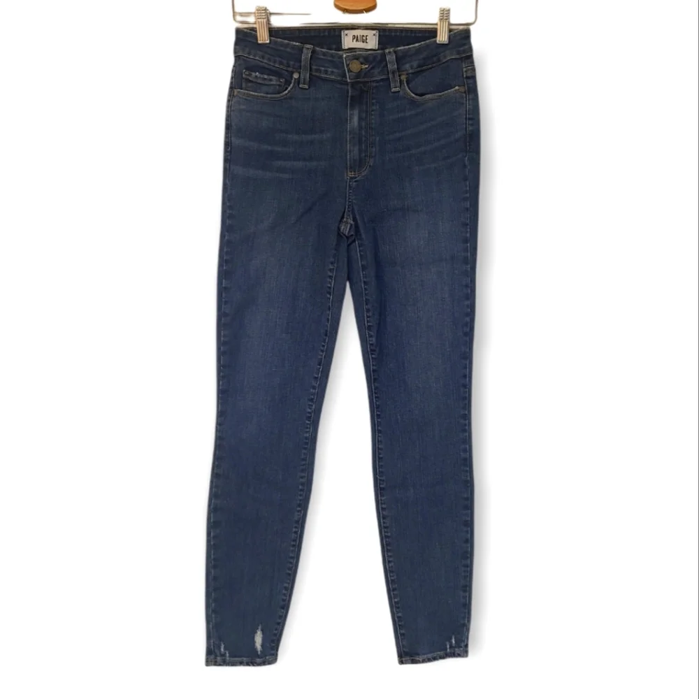 PAIGE Hoxton Ankle Distressed Cropped Skinny Jeans